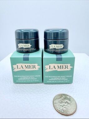 2 x La Mer Rejuvenating Night Cream 7 ml each sample NEW deluxe travel size